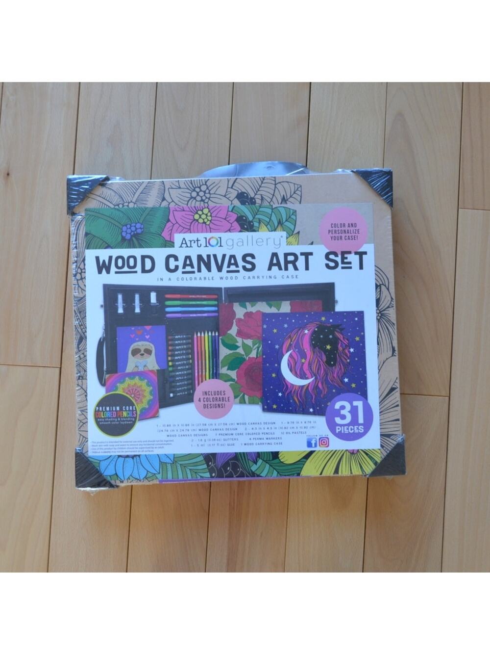 Wood Canvas Coloring Art Set Art 101 Gallery Craft Coloring Kit